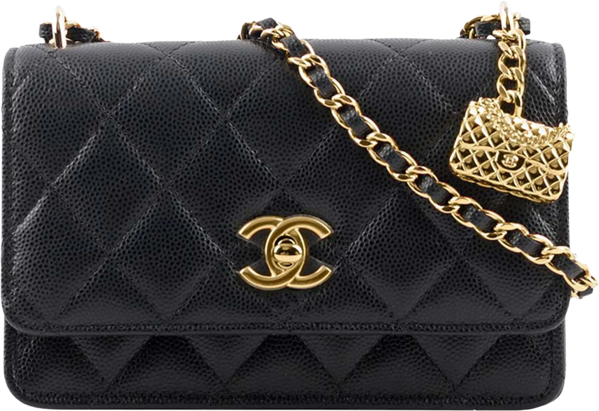 Chanel Mini Wallet On Chain with Bag Charm Black (AP3316-B10712-